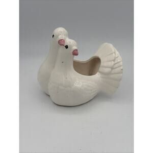 Vintage Rubens Double Dove Planter Love Birds MCM Kitsch Succulent Planter